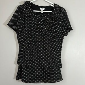 Address Maggy Black Polka Dot Women's Top & Skirt Set size 10